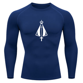 Camiseta Compressão Uv Manga Longa Estampa Da Roça Proteção Da Santa Rash Guard
