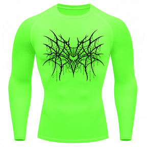 Camiseta Compressão Uv 50+ Manga Longa Cyber Tribal Spider Symmetric Web Rash Guard