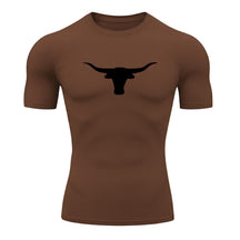Camiseta Compressão Uv Manga Curta Estampa Da Roça Marca Do Touro Alpha Rash Guard