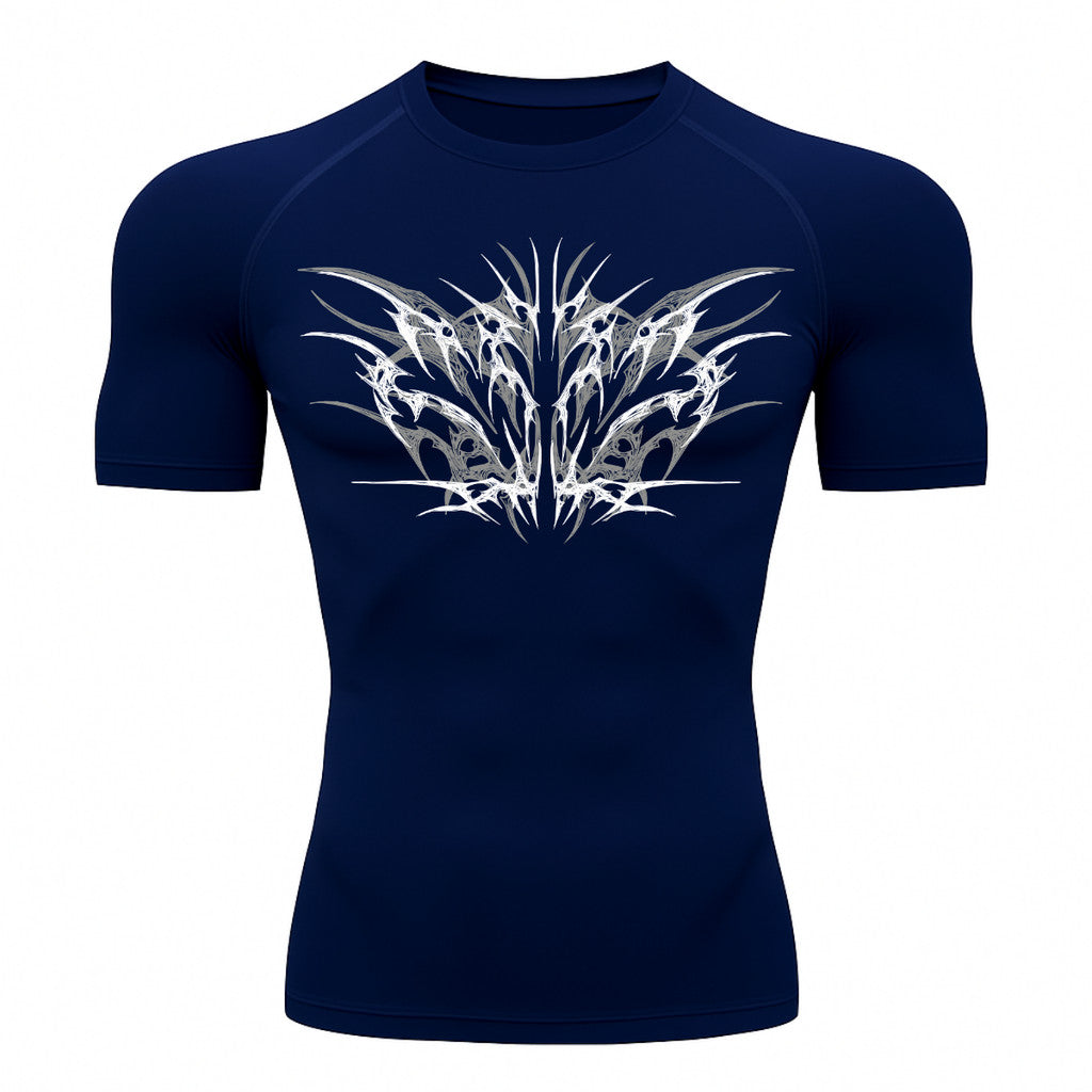 Camiseta Compressão Uv 50+ Manga Curta Cyber Tribal Null Form Rash Guard