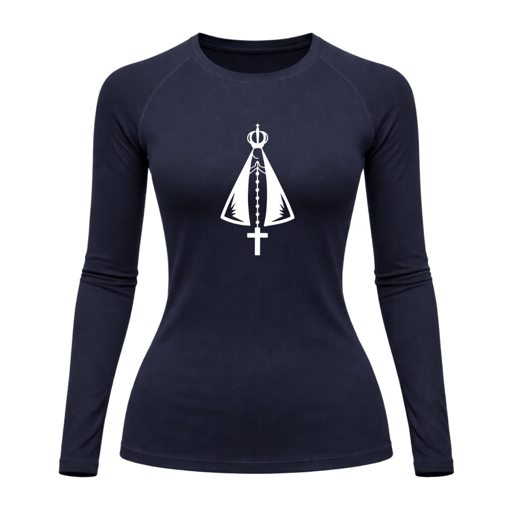 Camiseta Compressão Uv Manga Longa Estampa Da Roça Proteção Da Nossa Senhora