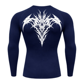 Camiseta Compressão Uv 50+ Manga Longa Cyber Tribal Atoomic Dark Vortex Sigil Rash Guard