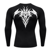 Camiseta Compressão Uv 50+ Manga Longa Cyber Tribal Atoomic Dark Vortex Sigil Rash Guard