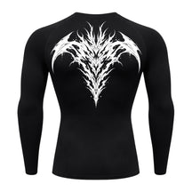 Camiseta Compressão Uv 50+ Manga Longa Cyber Tribal Atoomic Dark Vortex Sigil Rash Guard