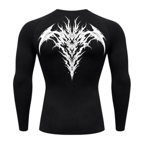Camiseta Compressão Uv 50+ Manga Longa Cyber Tribal Atoomic Dark Vortex Sigil Rash Guard