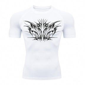 Camiseta Compressão Uv 50+ Manga Curta Cyber Tribal Null Form Rash Guard