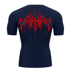 Camiseta Compressão Uv 50+ Manga Curta Cyber Tribal Atoomic Veins Structure Rash Guard