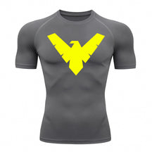 Camiseta Compressão Proteção Uv 50+ Manga Curta Asa Noturno Rash Guard