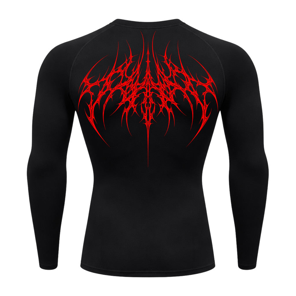 Camiseta Compressão Uv 50+ Manga Longa Cyber Tribal Atoomic Veins Structure Rash Guard