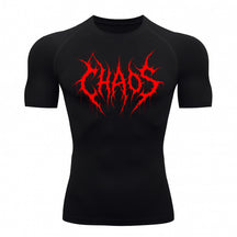Camiseta Compressão Uv 50+ Manga Curta Cyber Tribal Emblem Of Chaos Rash Guard