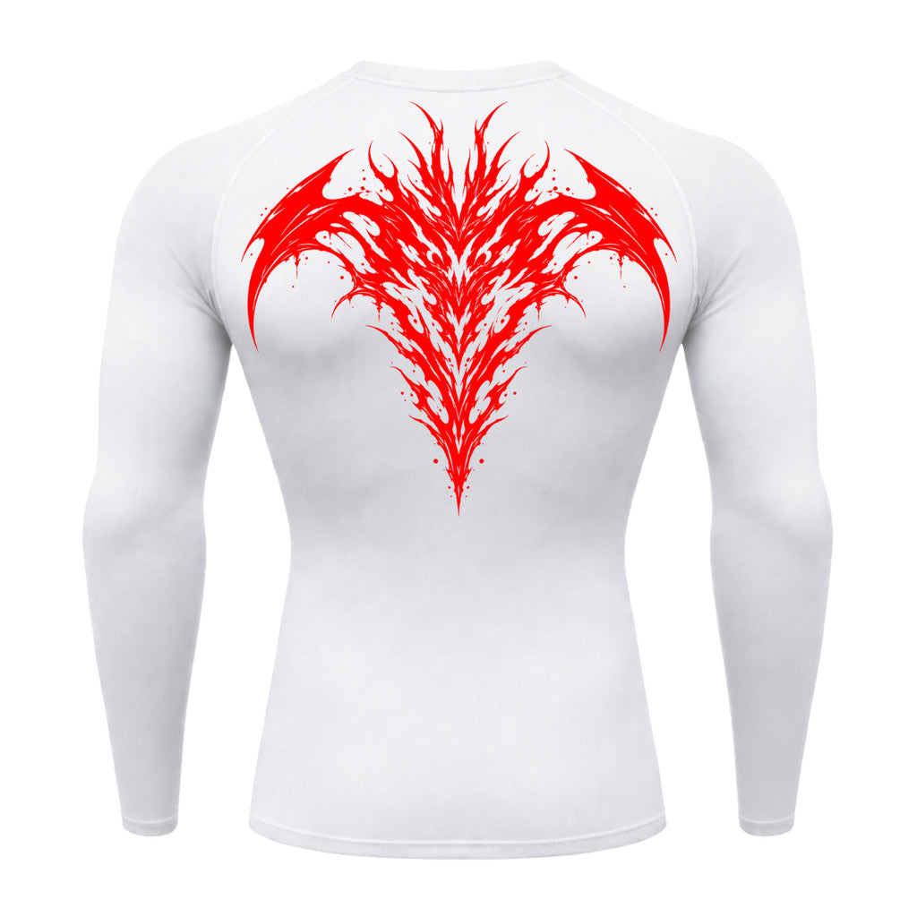 Camiseta Compressão Uv 50+ Manga Longa Cyber Tribal Atoomic Dark Vortex Sigil Rash Guard