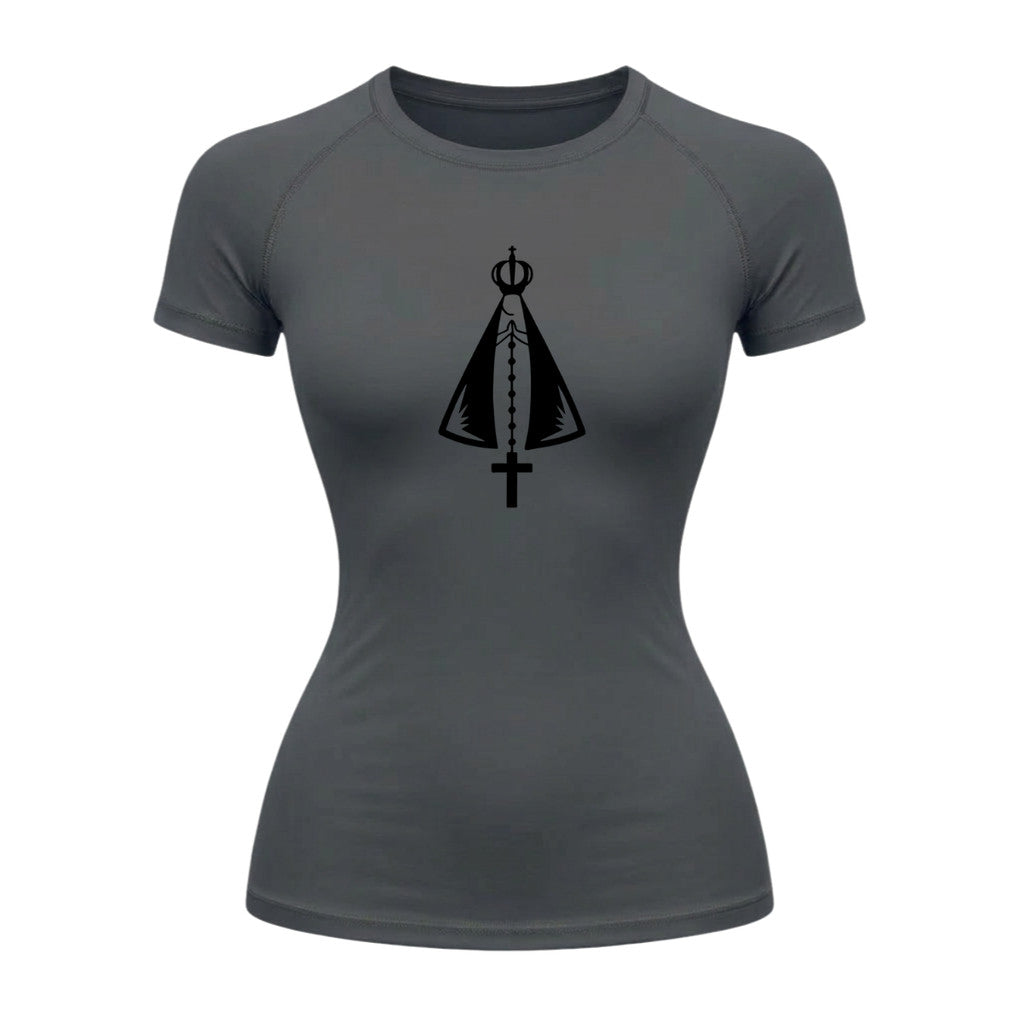 Camiseta Compressão Uv Manga Curta Estampa Da Roça Proteção Da Nossa Senhora