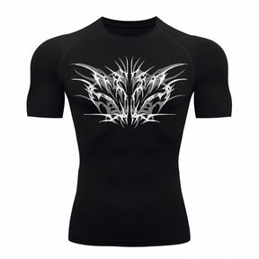 Camiseta Compressão Uv 50+ Manga Curta Cyber Tribal Null Form Rash Guard