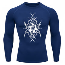 Camiseta Compressão Uv 50+ Manga Longa Cyber Tribal Dark Bloom Nature Rash Guard