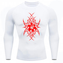 Camiseta Compressão Uv 50+ Manga Longa Cyber Tribal Dark Bloom Nature Rash Guard