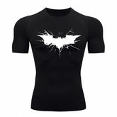 Camiseta Compressão Proteção Uv 50+ Manga Curta Batman Shadow Break Academia Rash Guard