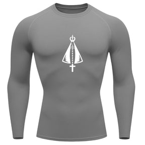 Camiseta Compressão Uv Manga Longa Estampa Da Roça Proteção Da Santa Rash Guard