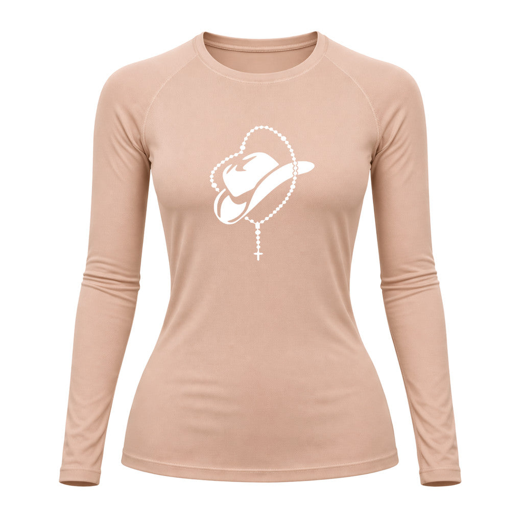 Camiseta Compressão Uv Manga Longa Estampa Da Roça Cowboy Sagrado