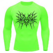 Camiseta Compressão Uv 50+ Manga Longa Cyber Tribal Spider Symmetric Web Rash Guard