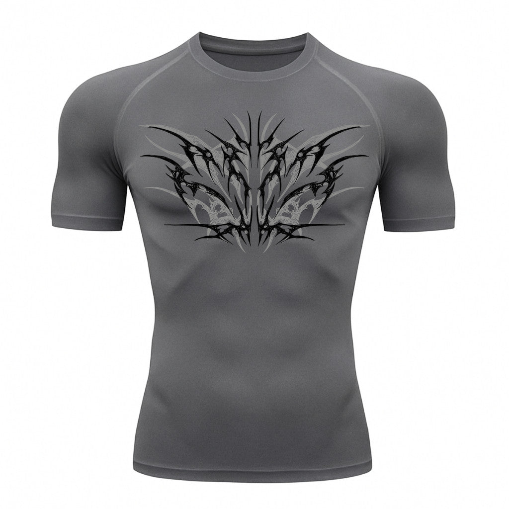 Camiseta Compressão Uv 50+ Manga Curta Cyber Tribal Null Form Rash Guard