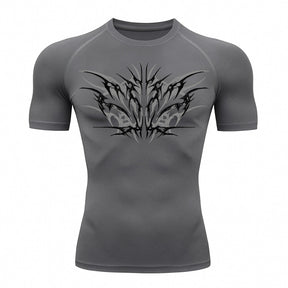Camiseta Compressão Uv 50+ Manga Curta Cyber Tribal Null Form Rash Guard