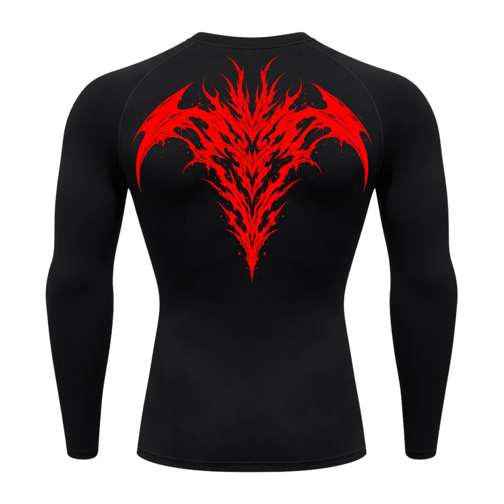 Camiseta Compressão Uv 50+ Manga Longa Cyber Tribal Atoomic Dark Vortex Sigil Rash Guard
