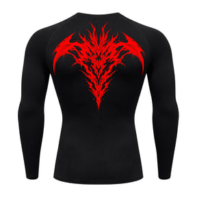 Camiseta Compressão Uv 50+ Manga Longa Cyber Tribal Atoomic Dark Vortex Sigil Rash Guard