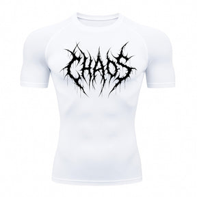 Camiseta Compressão Uv 50+ Manga Curta Cyber Tribal Emblem Of Chaos Rash Guard
