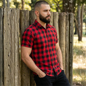 Camisa Unissex Xadrez Várias Cores Manga Curta Slim