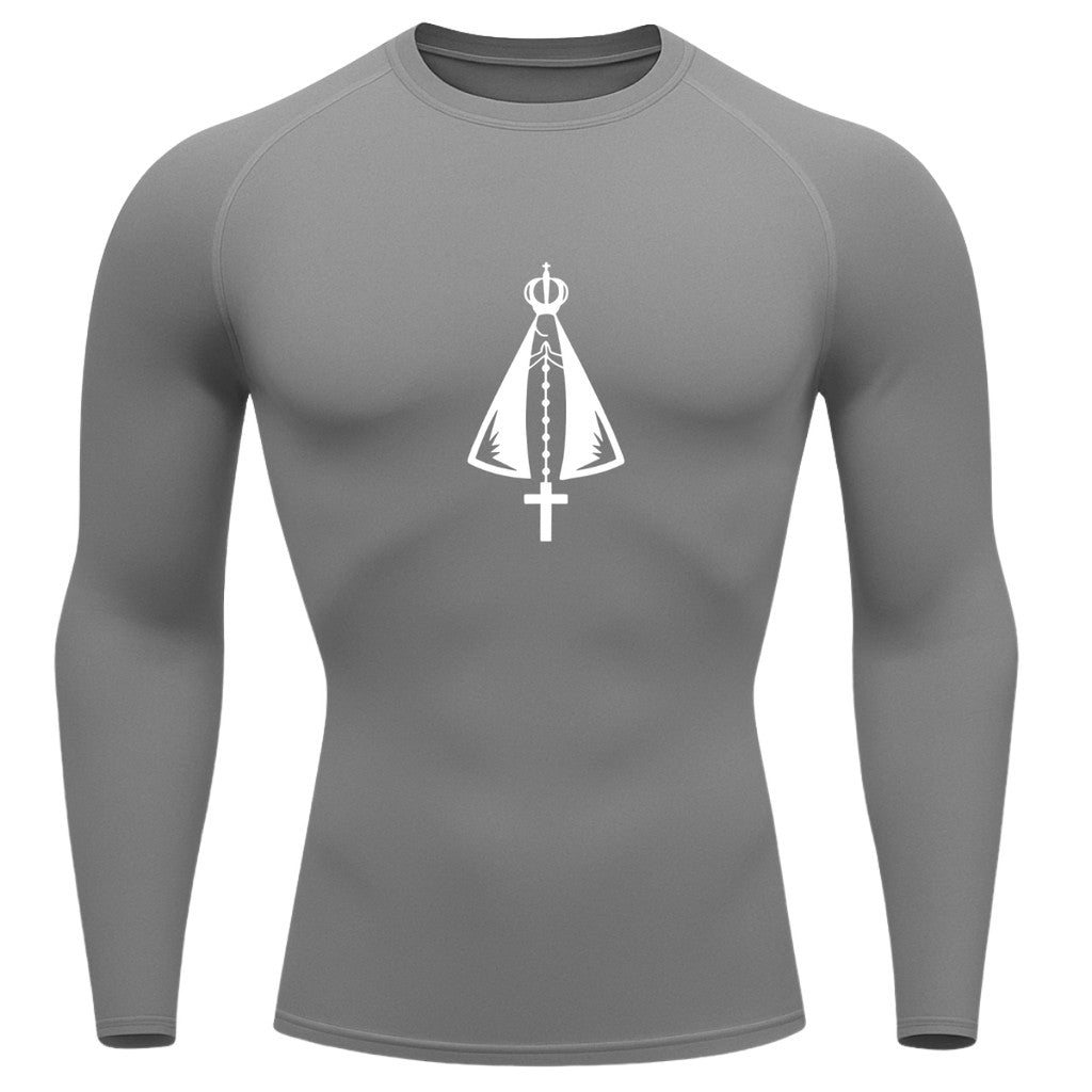 Camiseta Compressão Uv Manga Longa Estampa Da Roça Proteção Da Santa Rash Guard