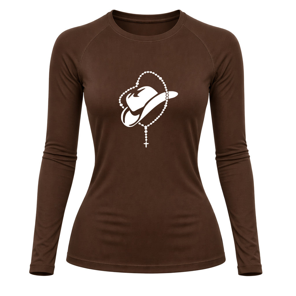 Camiseta Compressão Uv Manga Longa Estampa Da Roça Cowboy Sagrado