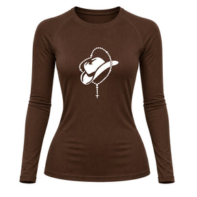 Camiseta Compressão Uv Manga Longa Estampa Da Roça Cowboy Sagrado