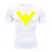 Camiseta Compressão Proteção Uv 50+ Manga Curta Asa Noturno Rash Guard