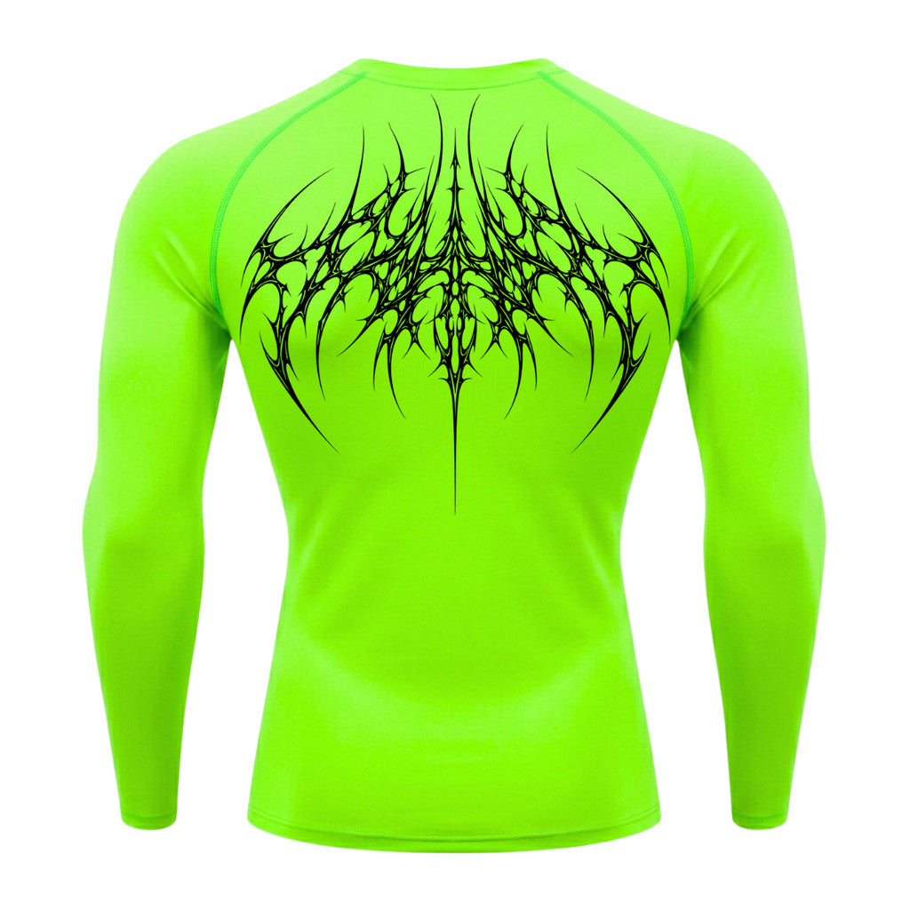 Camiseta Compressão Uv 50+ Manga Longa Cyber Tribal Atoomic Veins Structure Rash Guard