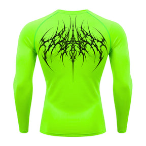 Camiseta Compressão Uv 50+ Manga Longa Cyber Tribal Atoomic Veins Structure Rash Guard