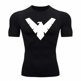 Camiseta Compressão Proteção Uv 50+ Manga Curta Asa Noturno Rash Guard