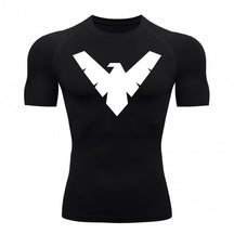 Camiseta Compressão Proteção Uv 50+ Manga Curta Asa Noturno Rash Guard