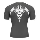 Camiseta Compressão Uv 50+ Manga Curta Cyber Tribal Atoomic Dark Vortex Sigil Rash Guard