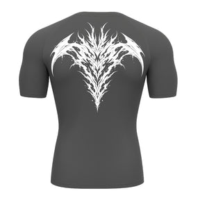 Camiseta Compressão Uv 50+ Manga Curta Cyber Tribal Atoomic Dark Vortex Sigil Rash Guard