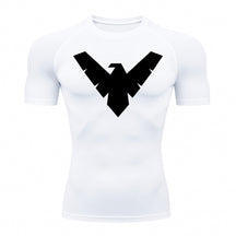 Camiseta Compressão Proteção Uv 50+ Manga Curta Asa Noturno Rash Guard