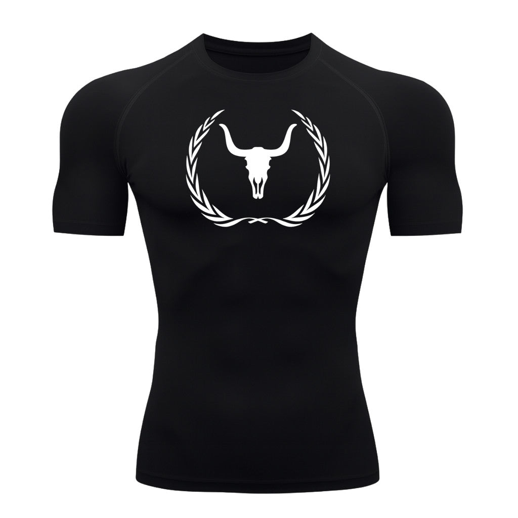 Camiseta Compressão Uv Manga Curta Estampa Da Roça Victory Crest Rash Guard