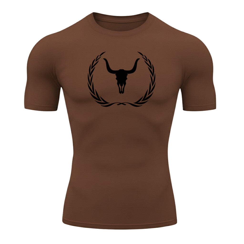 Camiseta Compressão Uv Manga Curta Estampa Da Roça Victory Crest Rash Guard