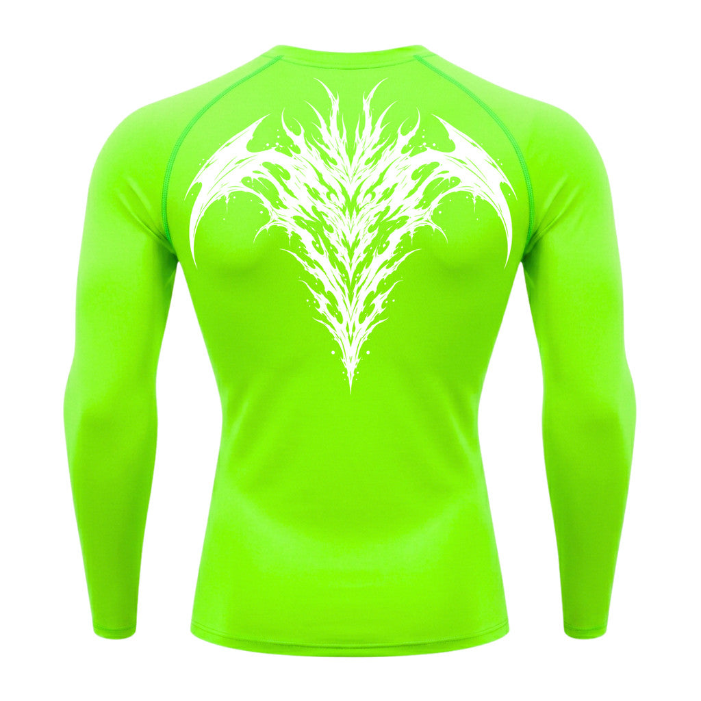 Camiseta Compressão Uv 50+ Manga Longa Cyber Tribal Atoomic Dark Vortex Sigil Rash Guard