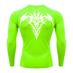Camiseta Compressão Uv 50+ Manga Longa Cyber Tribal Atoomic Dark Vortex Sigil Rash Guard