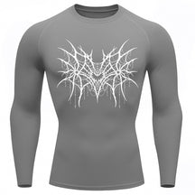 Camiseta Compressão Uv 50+ Manga Longa Cyber Tribal Spider Symmetric Web Rash Guard