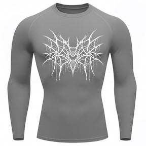 Camiseta Compressão Uv 50+ Manga Longa Cyber Tribal Spider Symmetric Web Rash Guard