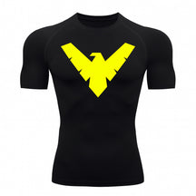 Camiseta Compressão Proteção Uv 50+ Manga Curta Asa Noturno Rash Guard