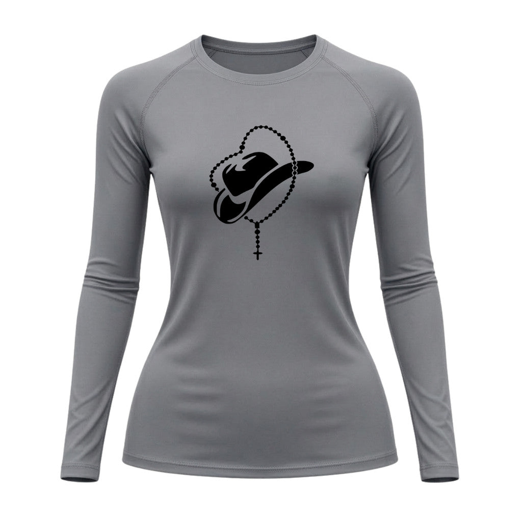 Camiseta Compressão Uv Manga Longa Estampa Da Roça Cowboy Sagrado