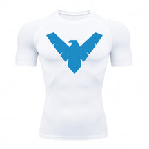Camiseta Compressão Proteção Uv 50+ Manga Curta Asa Noturno Rash Guard