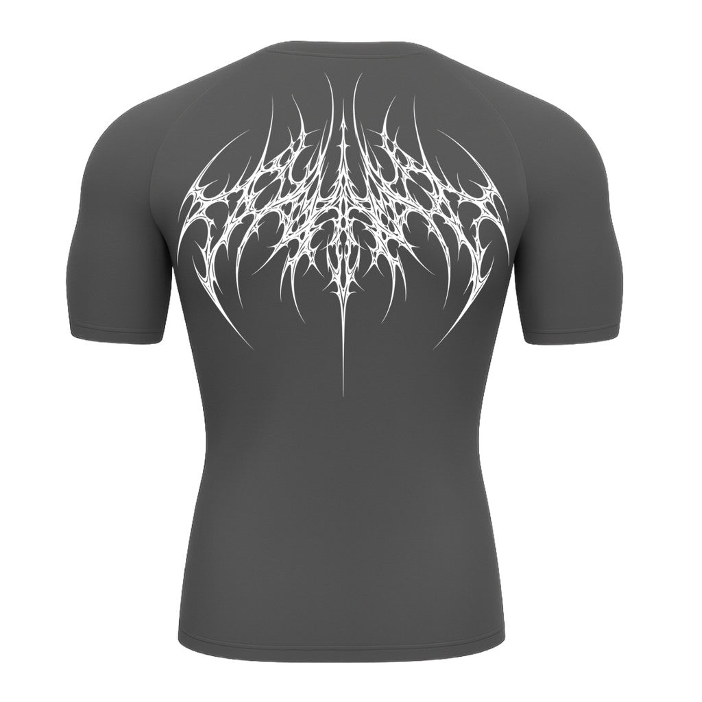 Camiseta Compressão Uv 50+ Manga Curta Cyber Tribal Atoomic Veins Structure Rash Guard